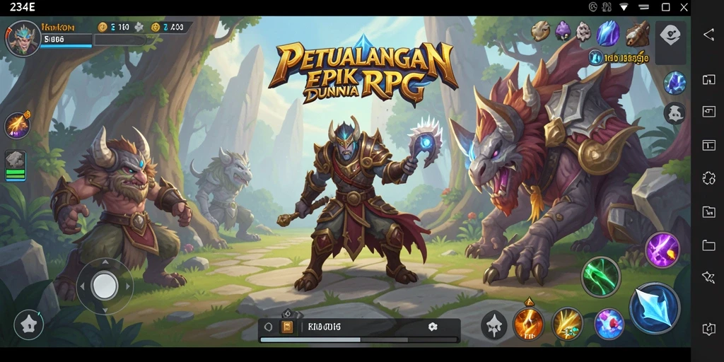 Tampilan gameplay RPG yang menarik dalam 234E.