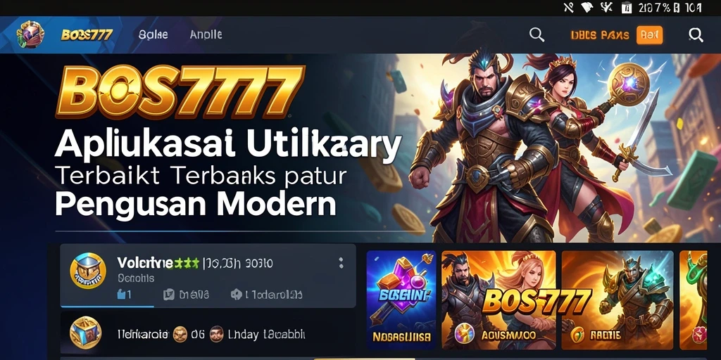 Screenshot BOS777 menampilkan antarmuka aplikasi Utility yang intuitif dan user-friendly.