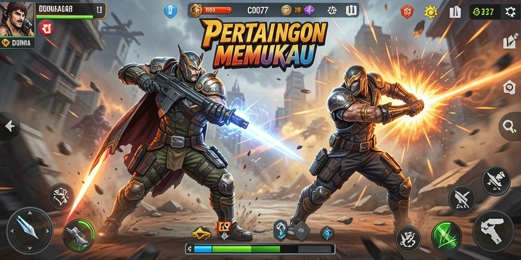 Tampilan aksi seru dalam gameplay C0077.
