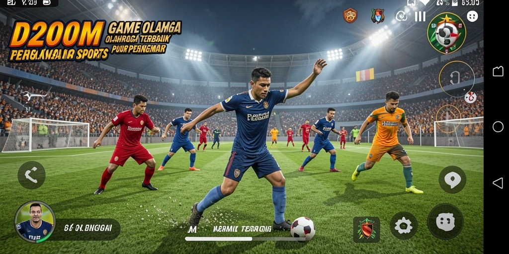Tampilan grafik D200M yang menarik dalam gameplay olahraga.