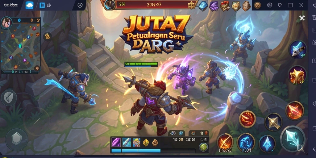 Tampilan epik dari pertarungan dalam <strong>JUTA7</strong>, menunjukkan aksi ARPG yang mendebarkan.