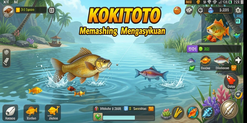 Tangkapan ikan spektakuler dalam gameplay KOKITOTO.