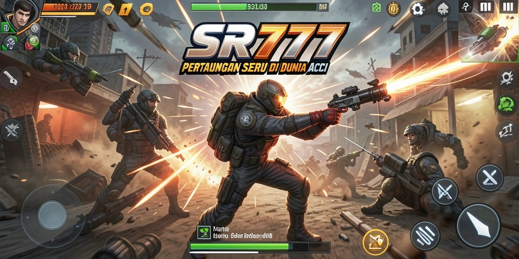 Tampilan aksi seru dalam gameplay SR777.